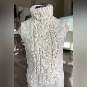 Sleeveless Turtleneck Wool Sweater